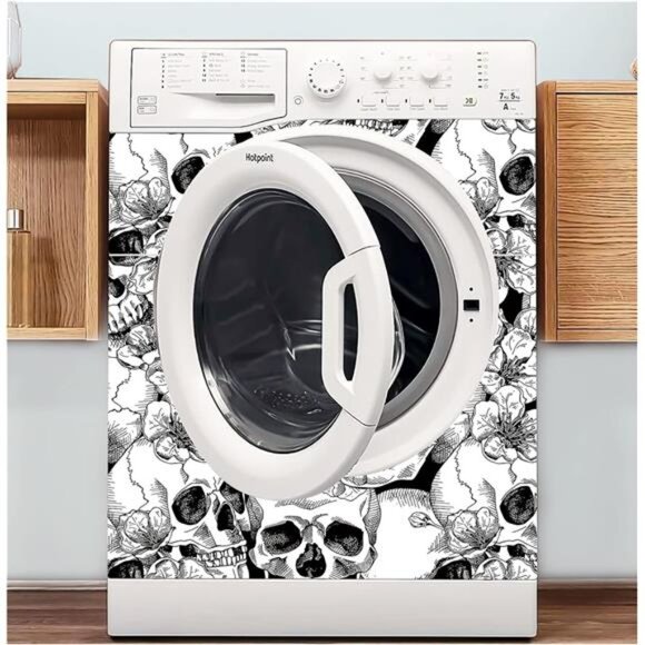 2 Rolls Black and White Sugar Skull Floral Wallpaper 17.7IN x 9.8FT - Picture 4 of 7